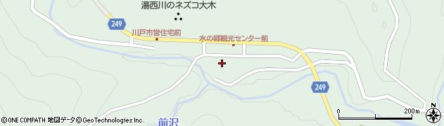 湯西川水の郷周辺の地図