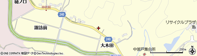 福島県いわき市渡辺町中釜戸大木田周辺の地図