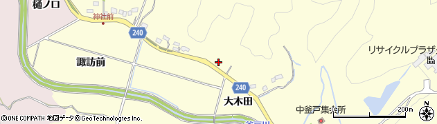 福島県いわき市渡辺町中釜戸（大木田）周辺の地図