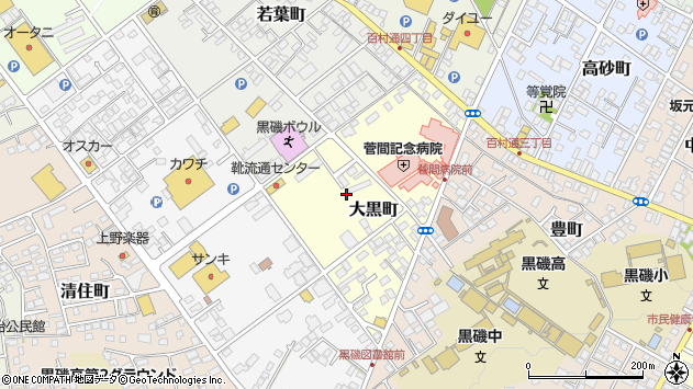 〒325-0046 栃木県那須塩原市大黒町の地図