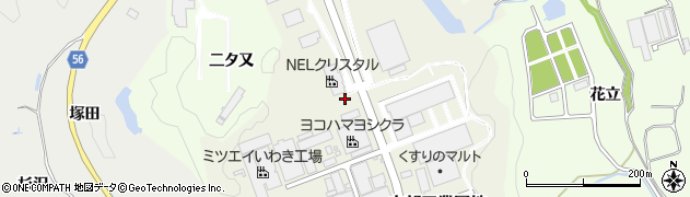 福島県いわき市中部工業団地周辺の地図