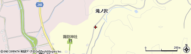 福島県いわき市渡辺町中釜戸（滝ノ沢）周辺の地図