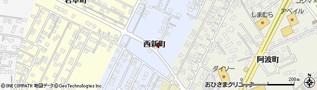 栃木県那須塩原市西新町周辺の地図