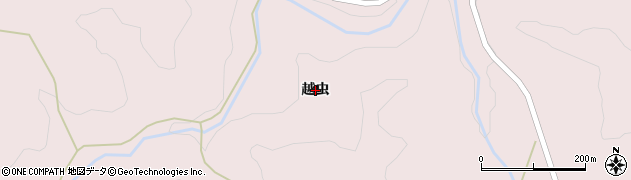 福島県鮫川村（東白川郡）渡瀬（越虫）周辺の地図