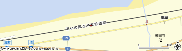 富山県下新川郡朝日町境周辺の地図