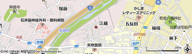 福島県いわき市小名浜林城（江越）周辺の地図