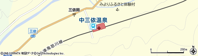 中三依温泉駅周辺の地図