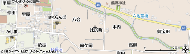 福島県いわき市鹿島町下蔵持比尻町周辺の地図