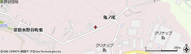 福島県いわき市常磐水野谷町（亀ノ尾）周辺の地図
