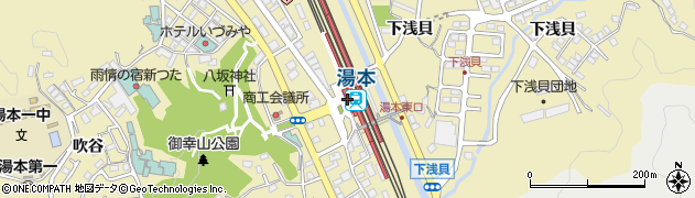 湯本駅周辺の地図