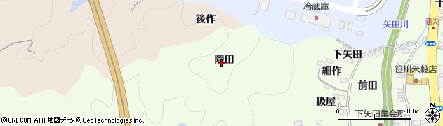 福島県いわき市鹿島町下矢田（隠田）周辺の地図
