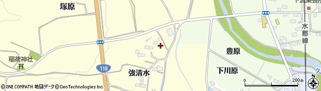 福島県棚倉町（東白川郡）塚原（強清水）周辺の地図
