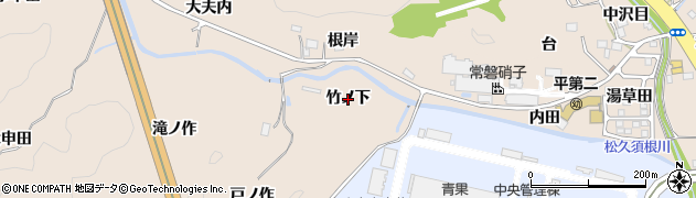 福島県いわき市常磐松久須根町（竹ノ下）周辺の地図