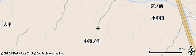 福島県いわき市常磐松久須根町（中後ノ作）周辺の地図