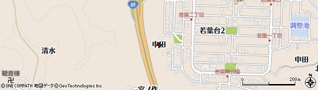 福島県いわき市常磐上矢田町（申田）周辺の地図