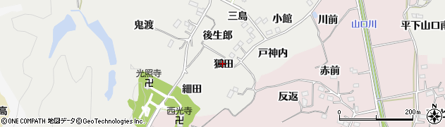 福島県いわき市平下山口（狐田）周辺の地図