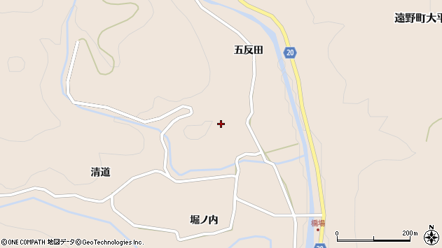 〒972-0253 福島県いわき市遠野町大平の地図