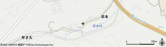 福島県いわき市平上荒川（草木）周辺の地図