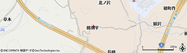 福島県いわき市常磐上矢田町（鶴羽平）周辺の地図