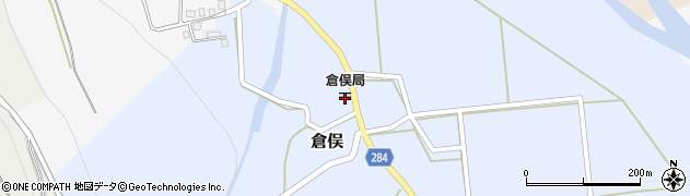 倉俣郵便局周辺の地図