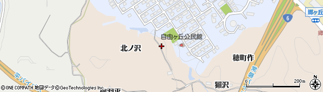 福島県いわき市常磐上矢田町（北ノ沢）周辺の地図