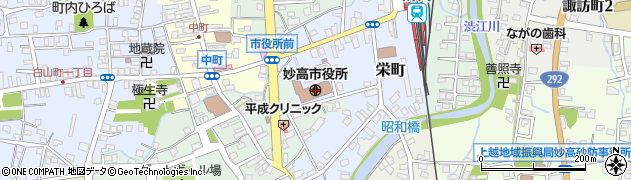 新潟県妙高市周辺の地図
