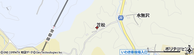 福島県いわき市内郷綴町（笠松）周辺の地図