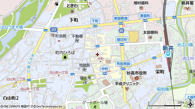 〒944-0045 新潟県妙高市中町の地図