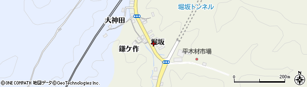 福島県いわき市内郷綴町（堀坂）周辺の地図