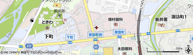 新潟県妙高市東雲町周辺の地図