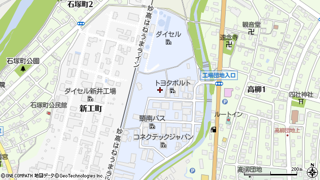 〒944-0020 新潟県妙高市工団町の地図