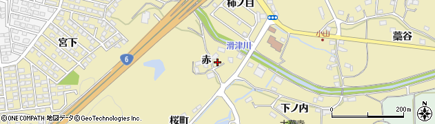 福島県いわき市平中山（赤）周辺の地図