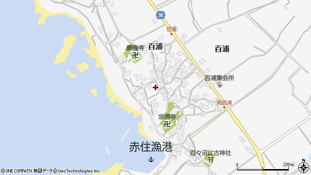 〒925-0162 石川県羽咋郡志賀町百浦の地図