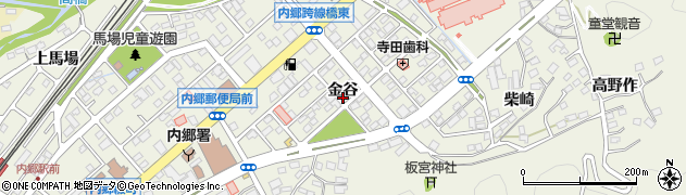 福島県いわき市内郷綴町（金谷）周辺の地図