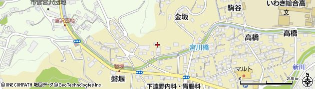 福島県いわき市内郷内町金坂周辺の地図