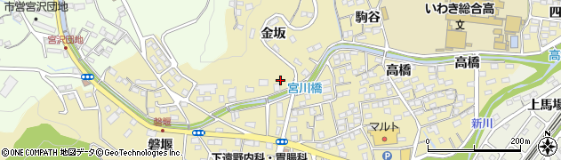 福島県いわき市内郷内町周辺の地図