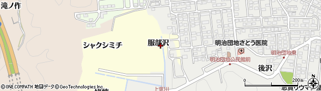 福島県いわき市内郷小島町（服部沢）周辺の地図