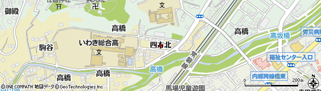 福島県いわき市内郷内町（四方北）周辺の地図