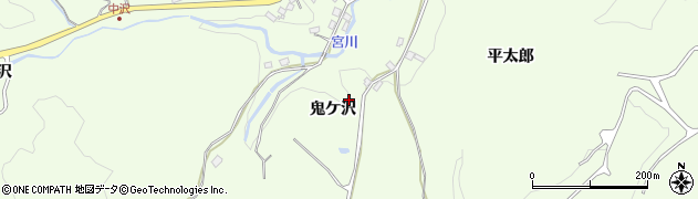 福島県いわき市内郷宮町（鬼ケ沢）周辺の地図