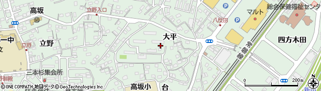 福島県いわき市内郷高坂町（大平）周辺の地図