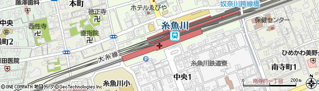糸魚川市観光協会　糸魚川駅日本海口観光案内所周辺の地図