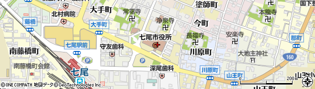 株式会社北國銀行　七尾支店七尾市役所詰所周辺の地図