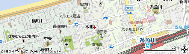 新潟県糸魚川市本町周辺の地図
