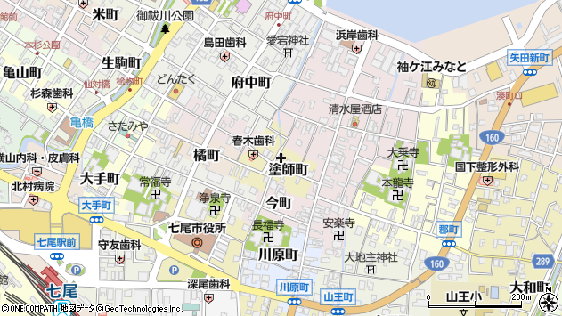 〒926-0056 石川県七尾市塗師町の地図