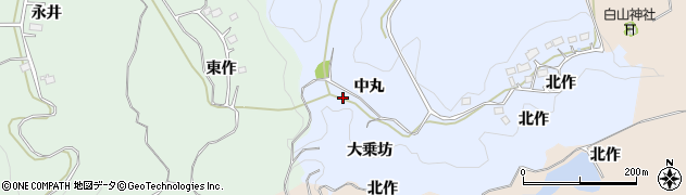 福島県いわき市平上大越中丸周辺の地図