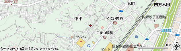 福島県いわき市内郷高坂町（中平）周辺の地図
