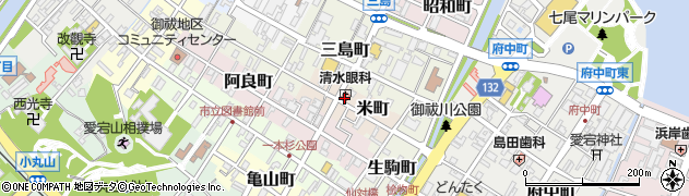石川県七尾市米町周辺の地図