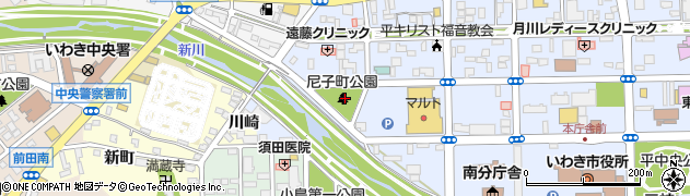 福島県いわき市平（尼子町）周辺の地図