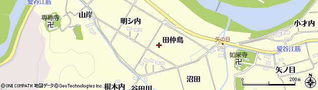 福島県いわき市平山崎（田仲島）周辺の地図