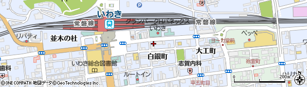 福島県いわき市平周辺の地図